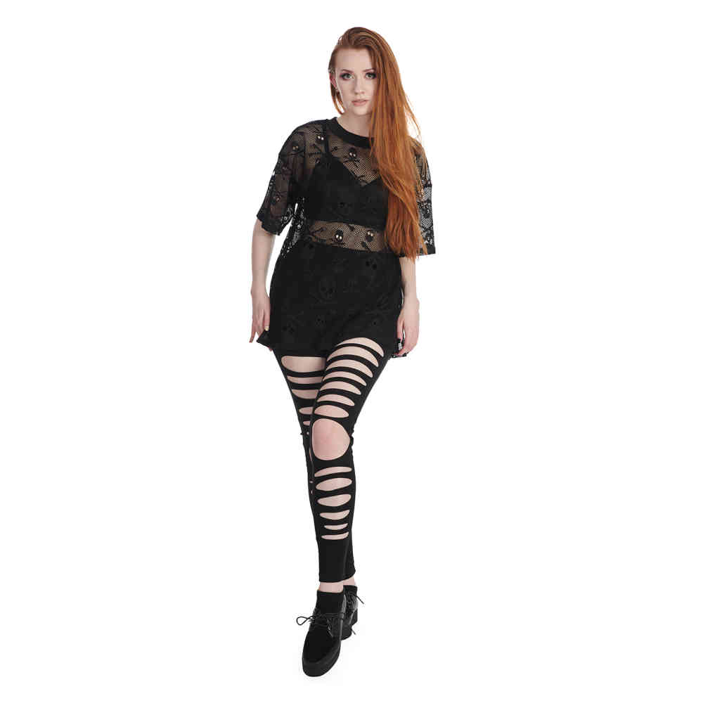 Banned - Skull Queen Long Top - Zwart